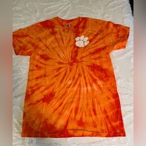 Clemson Tie-Dye Orange Wild Child T-Shirt, size Medium